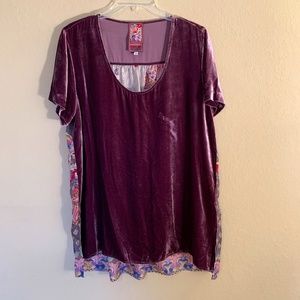 Johnny Was Short Sleeve Purple Tunic Size S